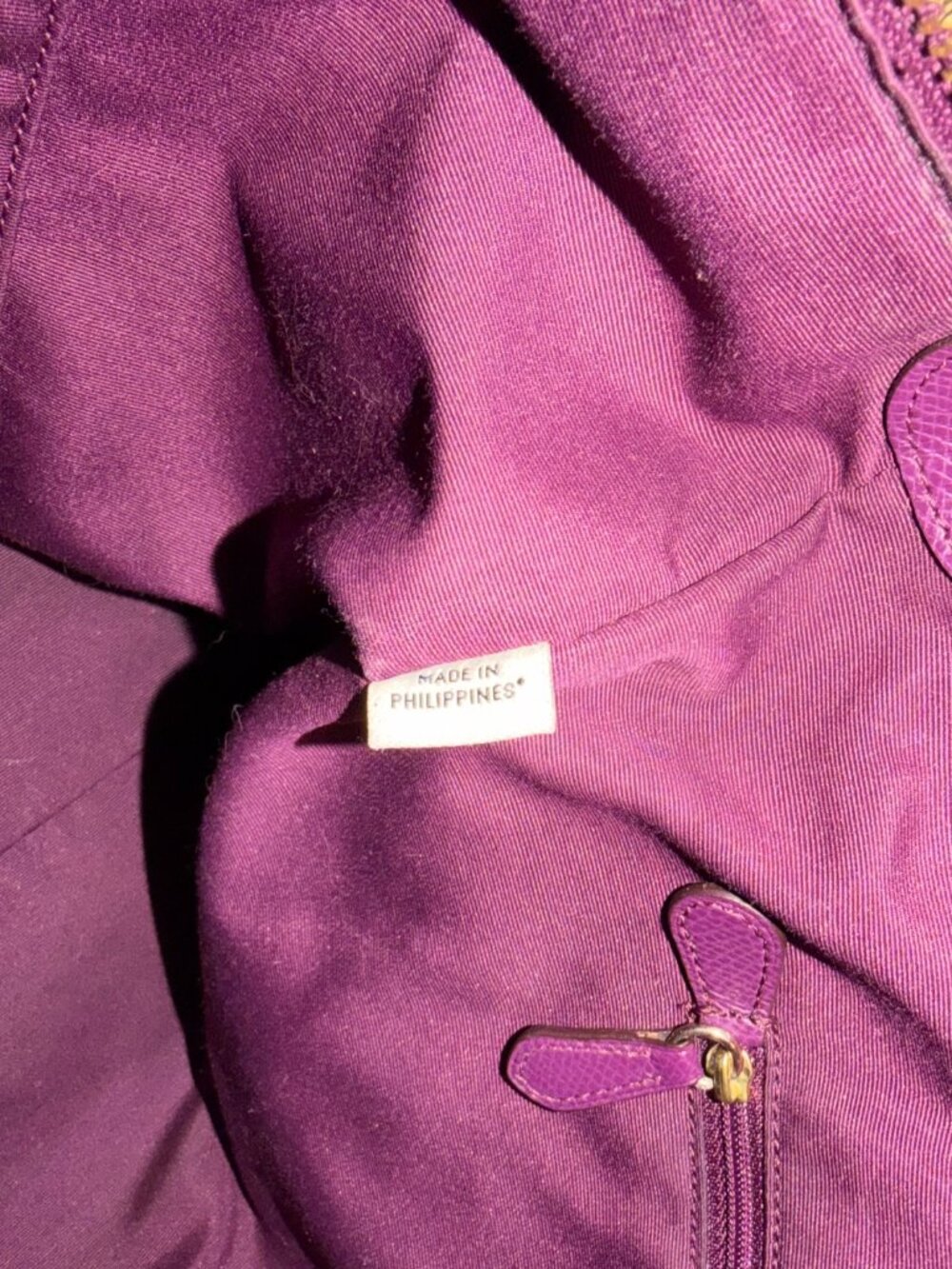COACH Ava Chain Tote Crossgrain Leather Gold Chain Purple Plum Handbag F37201 - Picture 6 of 15